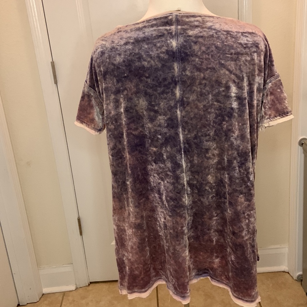 We the Free raw edge ladies Doran velvet top high low hem size says TP+XS - Picture 7 of 11